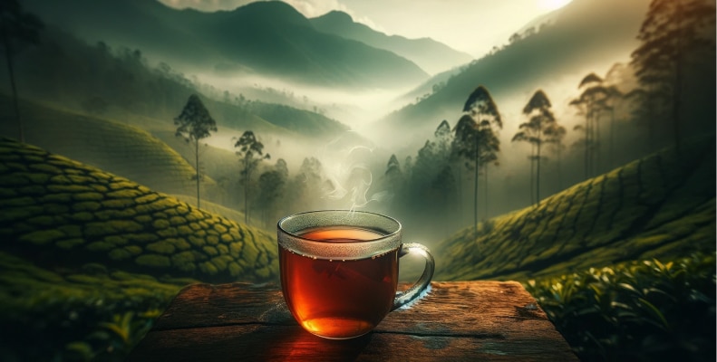 Nilgiri Tea grows in mountain areas
