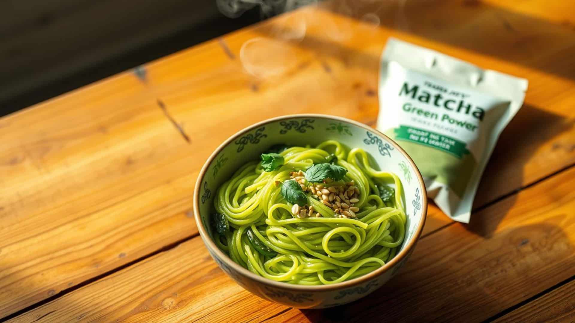 Cooking with Trader Joe's Matcha Green Tea Noodles