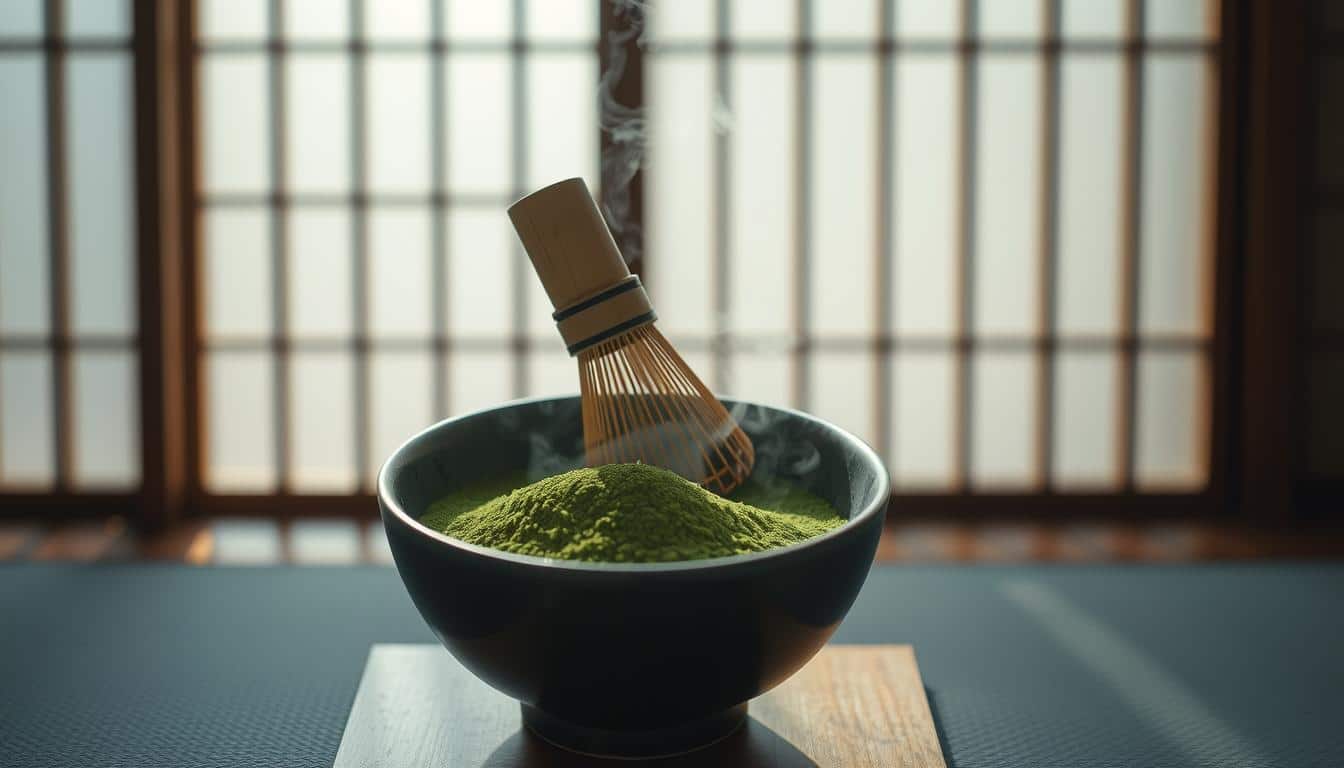 brewing matcha