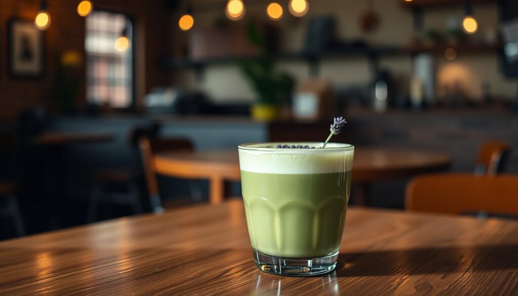 lavender matcha latte